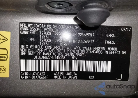 2017 Lexus Nx 200T from USA, damaged, VIN JTJBARBZ7H2145068